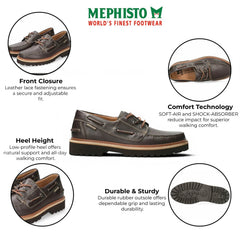Mephisto - 8591 Adrien Montana Men's Dark Brown Leather Boat Shoes