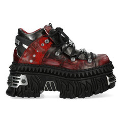 NEW ROCK - M-WALL106N-C17 Urban Red Leather Platform Boots