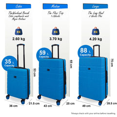 Coker Set of 3 Soft Shell Blue Suitcases