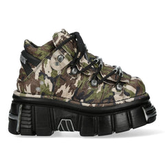 NEW ROCK - M-106-C169 Camouflage Leather Platform Boots