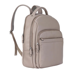 Large Warm Grey Vintage Leather Laptop Rucksack