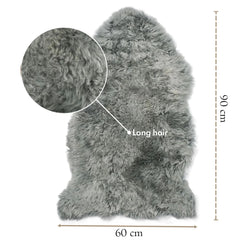 Silky Soft Grey Genuine Sheepskin Rug