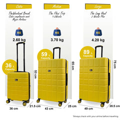Coker Set of 3 Soft Shell Yellow Suitcases