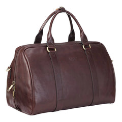 Chestnut Brown Vintage Leather Holdall With Detachable Shoulder Strap