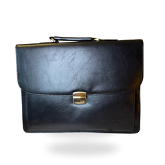 Lombard Leather Briefcase & Laptop Bag Black