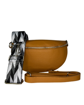 Women's Rich Tan Leather Cross Body Bag with Interchangeable Straps