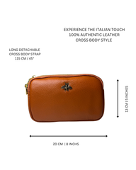 Crossbody Bag with Bee Detail Tan