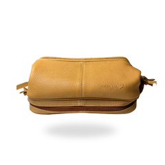 Woodland Leather Toiletry Travel Wash Bag – Tan