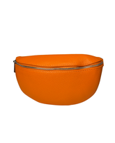 Women's Orange Leather Cross Body Bag with Interchangeable Straps