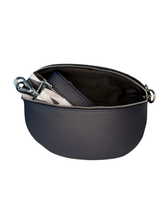 Women's Navy Leather Cross Body Bag with Interchangeable Straps