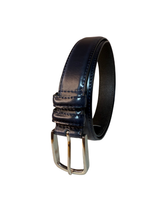 Mens Navy Leather Belt