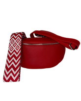 Women's Red Leather Bumbag with 2 Interchangeable Straps