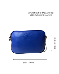 Blue Leather Crossbody Bag