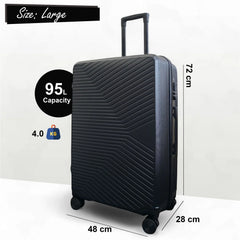 Junee Large Soft Shell Black Suitcase