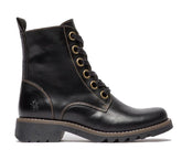 Fly London - RAGI539 Women's Black Leather Lace Up Ankle Boots