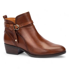 Pikolinos - Women's Daroca Cuero Brown Leather Zip Heeled Ankle Boots