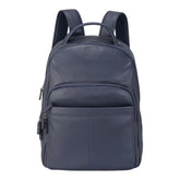Large Navy Vintage Leather Laptop Rucksack