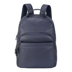 Large Navy Vintage Leather Laptop Rucksack