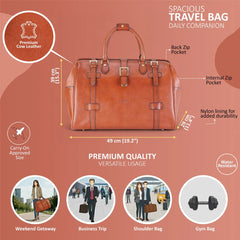 Deep Tan Leather Doctors Style Holdall