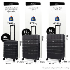 Coker Set of 3 Soft Shell Black Suitcases