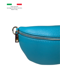 Women's Teal Leather Cross Body Bag with Interchangeable Straps