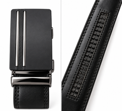 Black Leather Ratchet Belt
