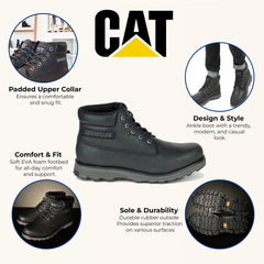 Caterpillar - Men's Founder Black Leather Boots