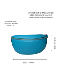 Women's Teal Leather Cross Body Bag with Interchangeable Straps