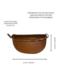 Women's Tan Leather Cross Body Bag with Interchangeable Straps