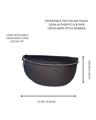Women's Navy Leather Cross Body Bag with Interchangeable Straps