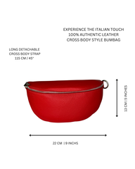 Women's Red Leather Bumbag with 2 Interchangeable Straps