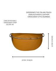 Women's Rich Tan Leather Cross Body Bag with Interchangeable Straps