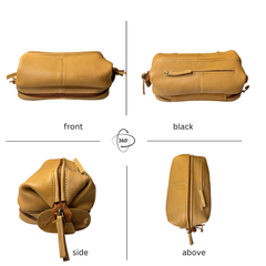 Woodland Leather Toiletry Travel Wash Bag – Tan