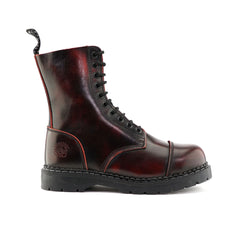 Grinders - Stag ACS wine Leather Steel Toecap Unisex Military Style Boots