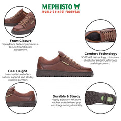 Mephisto - Cruiser Mamouth 742 Men's Chestnut Brown Leather Walking Shoes