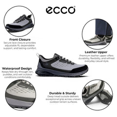 Ecco - Men's Steel Grey Leather Waterproof Casual Shoes: ULT-TRN