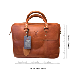 Woodland Leather Laptop bag Tan