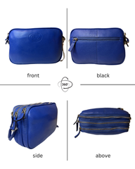 Blue Leather Crossbody Bag
