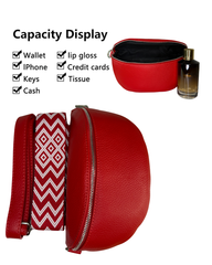 Women's Red Leather Bumbag with 2 Interchangeable Straps