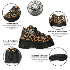 NEW ROCK - M-106-C192 Leopard Print Leather Tower Boots
