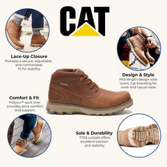 Caterpillar - Men's Elude Brown Leather Waterproof Work Boots