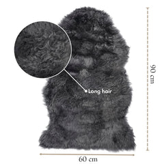 Silky Soft Charcoal Grey Genuine Sheepskin Rug