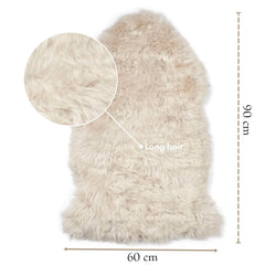 Silky Soft Light Beige Genuine Sheepskin Rug