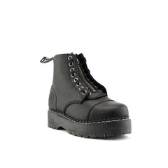 Grinders - Cameron ACS Black Leather Zip Up Ankle Boots