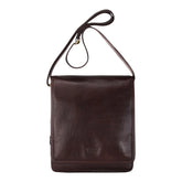 Chestnut Brown Leather Flap Over Cross Body Travel Bag