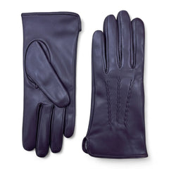 Womens Purple Italian Leather Gloves with Wool Lining