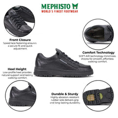 Mephisto - Cruiser Mamouth 714 Men's Black Leather Walking Shoes