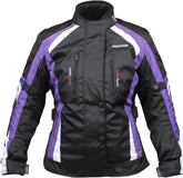 Ladies Purple Cordura Waterproof Biker Jacket With CE Armour