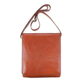Deep Tan Flap Over Cross Body Travel Bag
