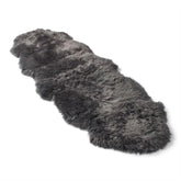 Large Silky Soft Charcoal Grey Genuine Sheepskin Rug